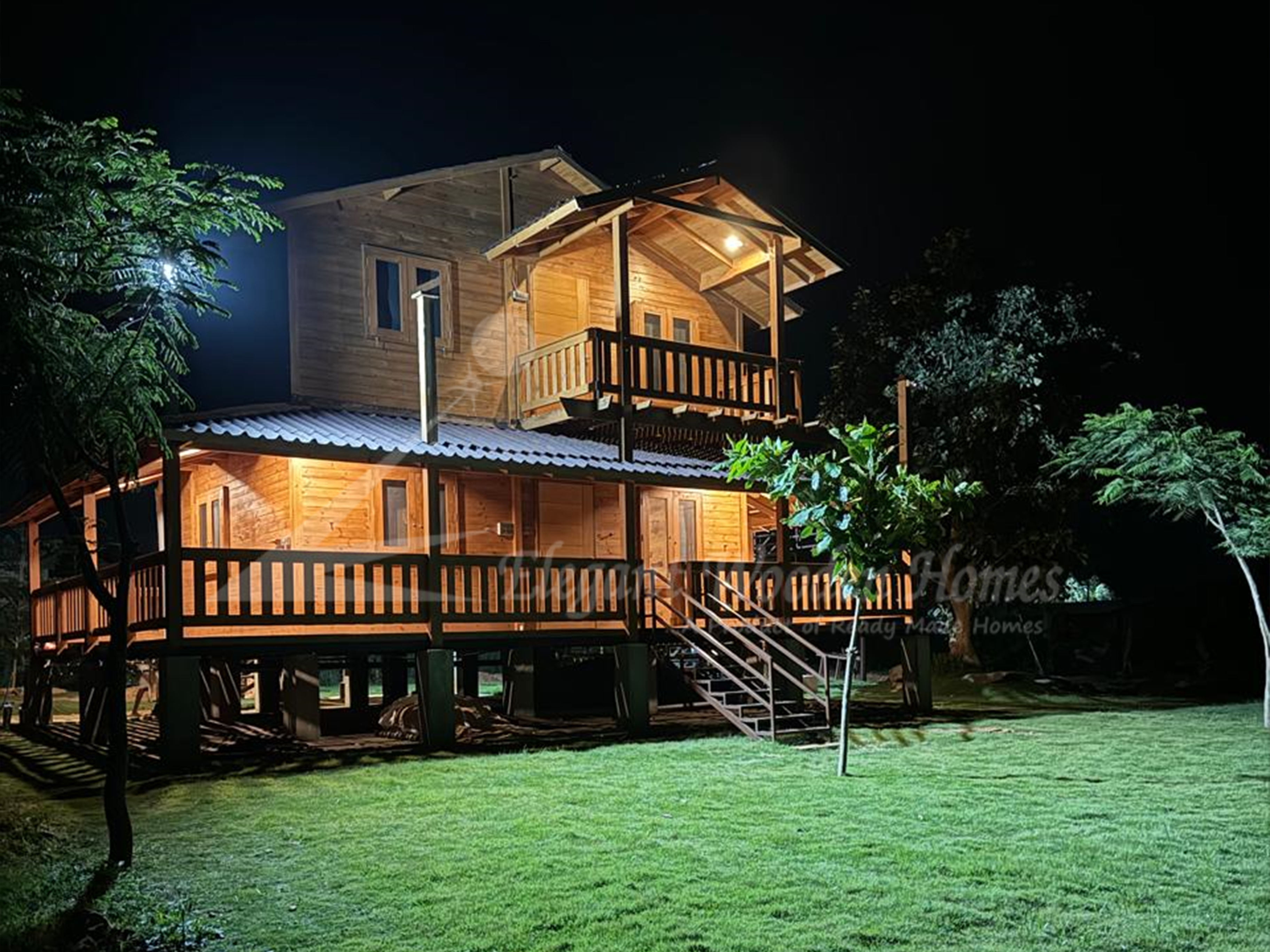 wooden cottages